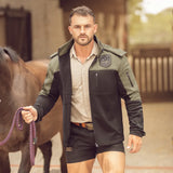 Men's Soft Shell Jacket Black & Olive image 2