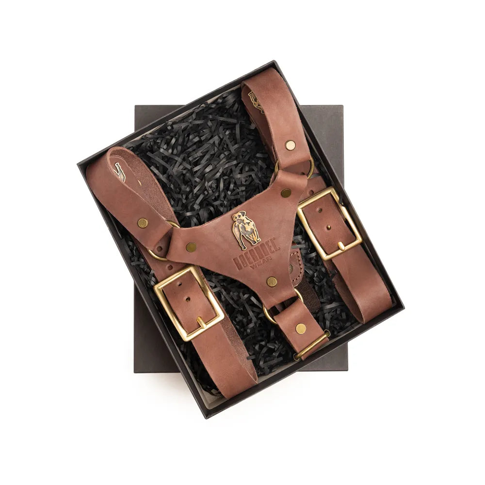 Men's Leather Suspender - Brown image 1