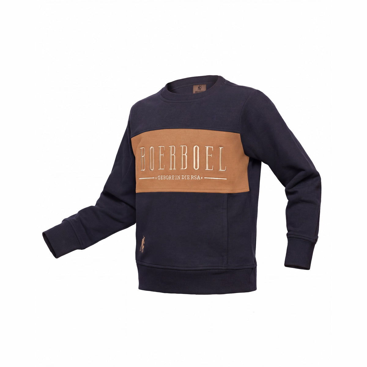 Kids Tracksuit Top - Navy & Tan