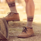Men's Long Outdoor Cotton Sock Khaki & Tobacco "Wys" image 1