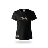 Ladies T-Shirt Metallic Puff Print Black "Boerboel" image 0