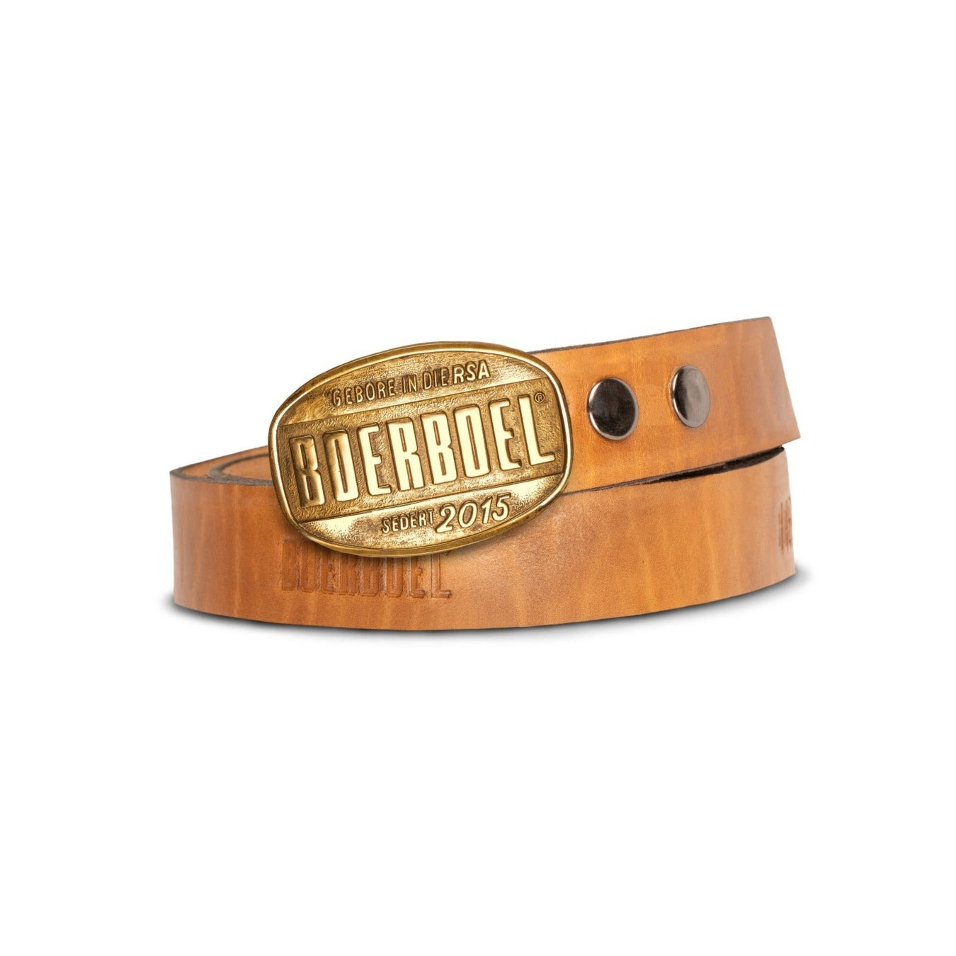 Ladies Tan Leather Belt (Brass Buckle Antique) image 0