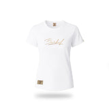 Ladies T-Shirt Metallic Puff Print White "Boerboel" image 0