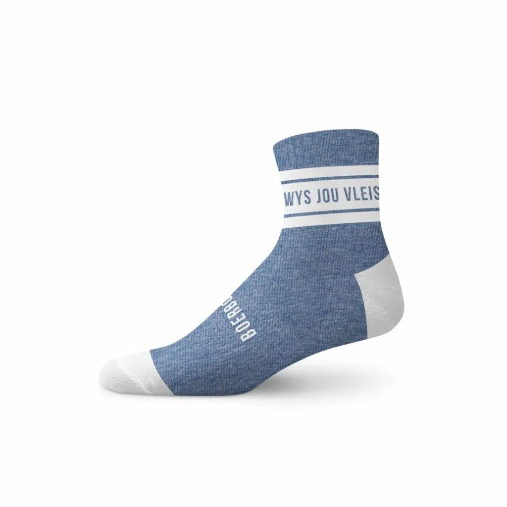 Ladies Short Outdoor Cotton Sock Blue "Wys" image 0