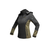 Ladies Soft Shell Jacket Black &amp; Olive image 0