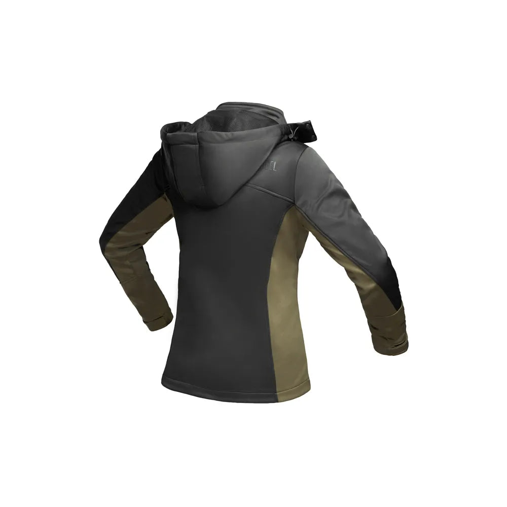 Ladies Soft Shell Jacket Black &amp; Olive image 1