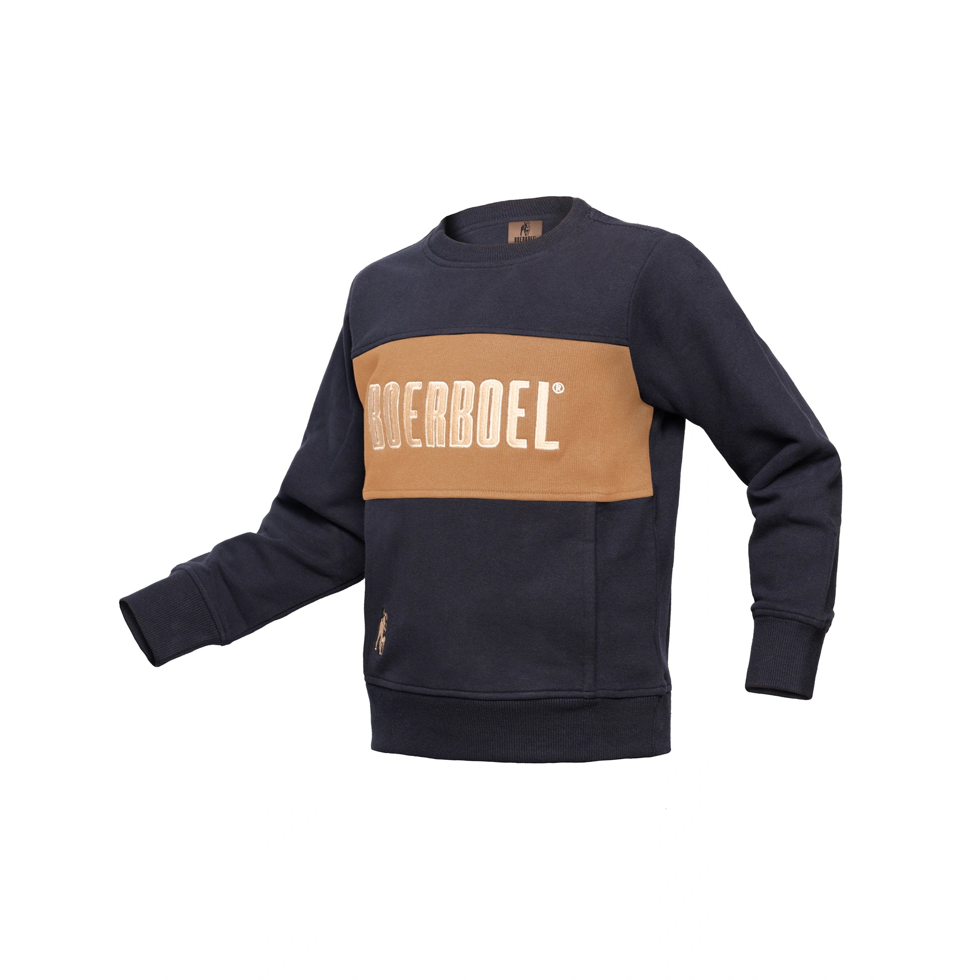 Kids Tracksuit Top - Navy & Tan