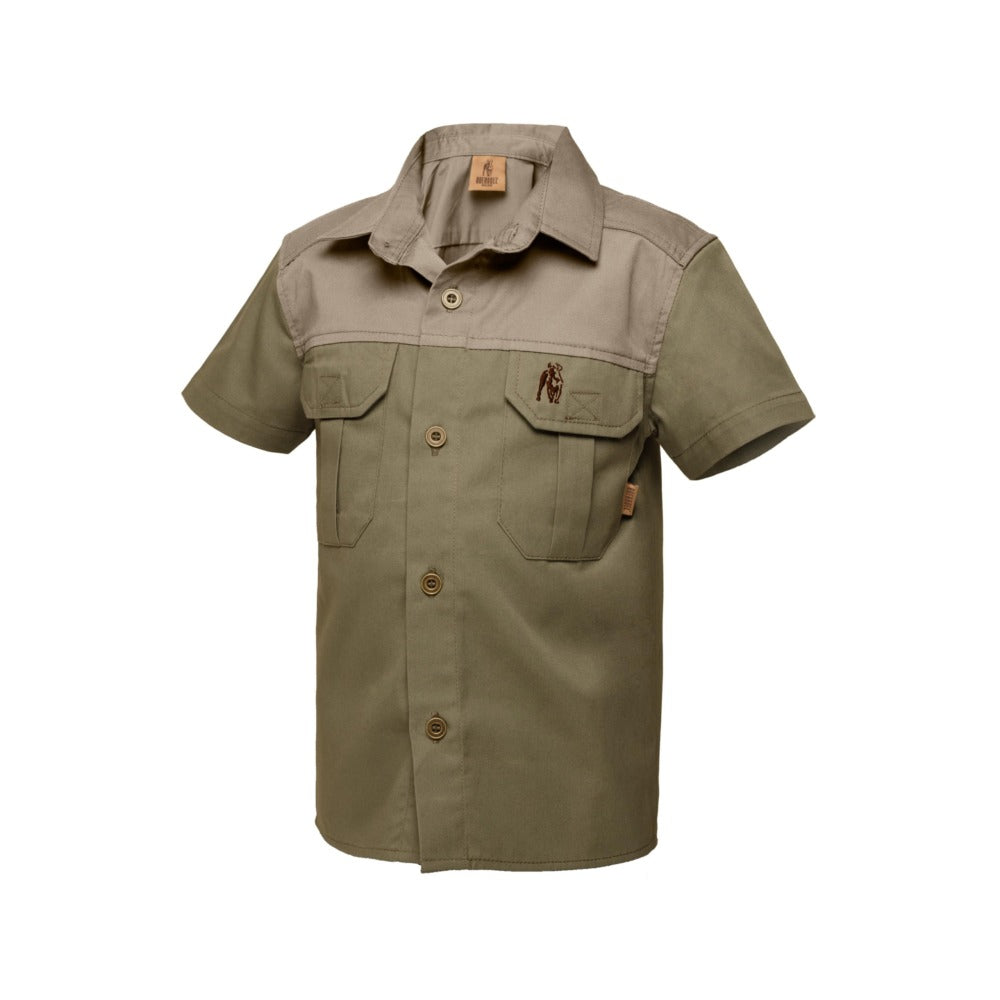 Kids S/S Kalahari Shirt - Olive & Putty image 0