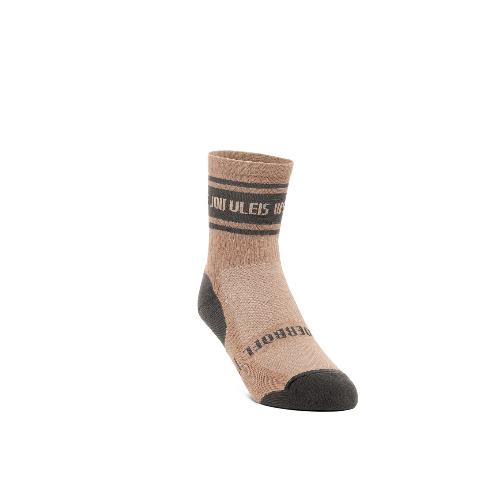 Ladies Short Outdoor Cotton Sock Khaki &amp; Charcoal "Wys" image 0