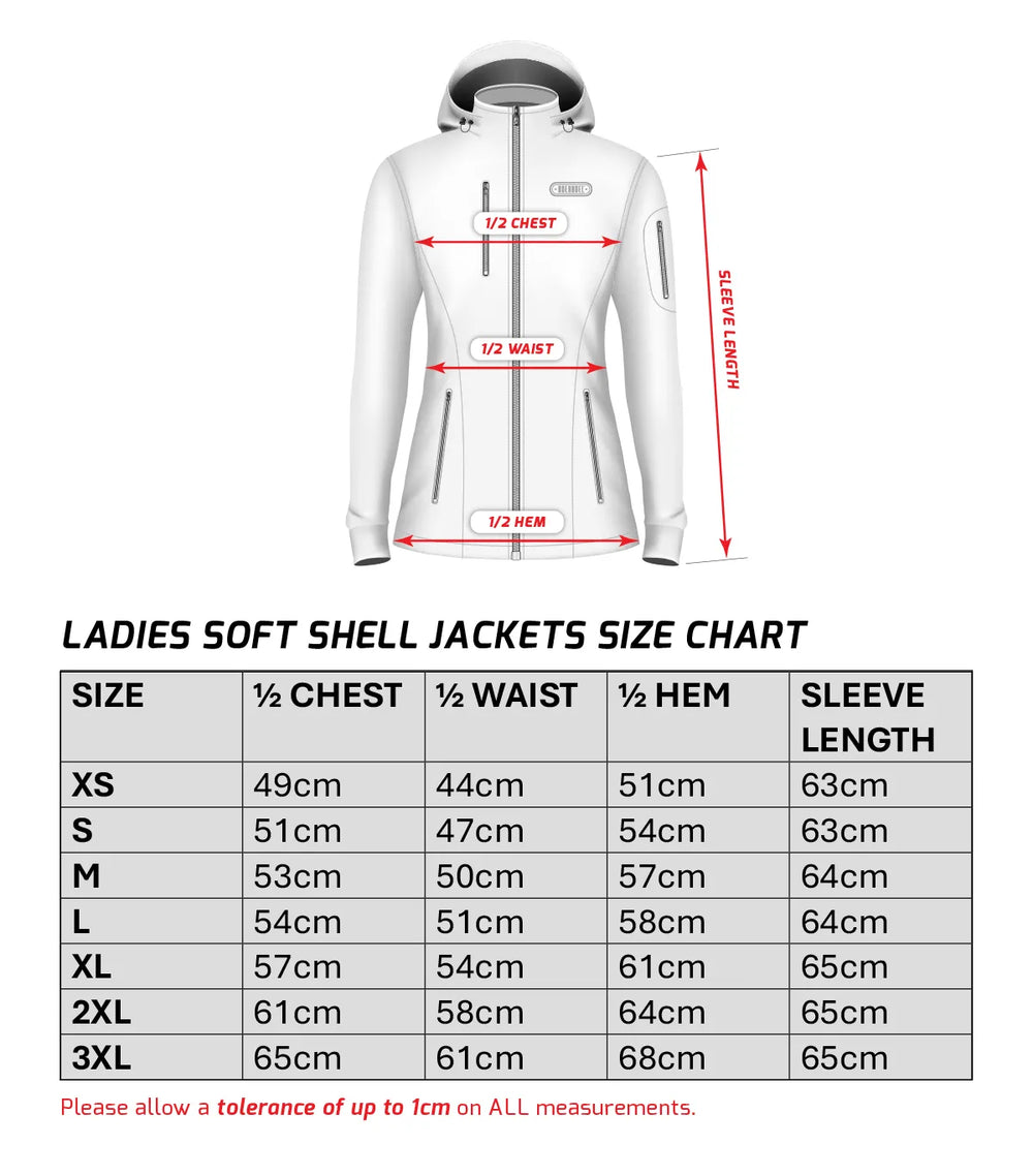 Ladies Soft Shell Jacket Size Chart