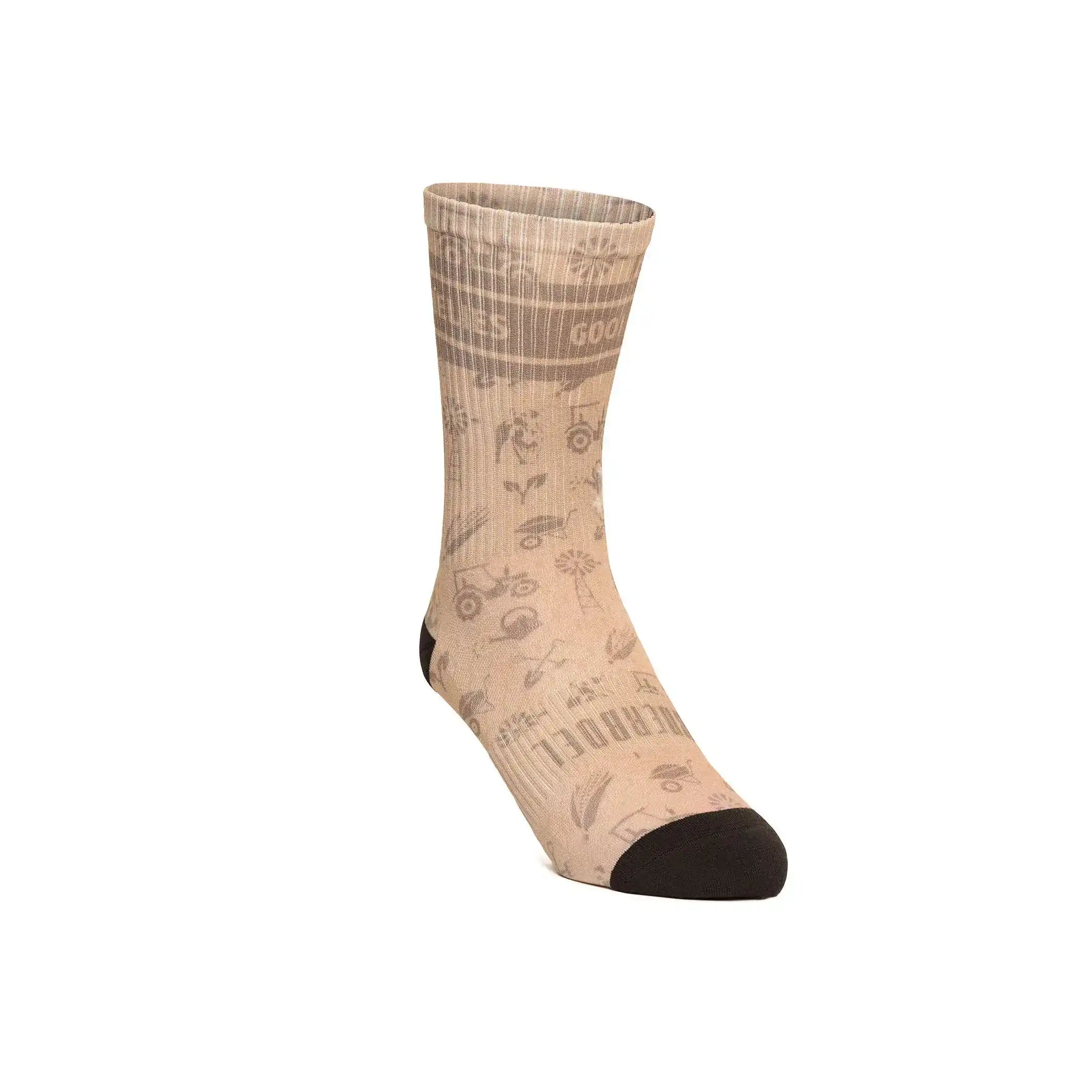 Ladies Ribbed Sock Long Putty image 0
